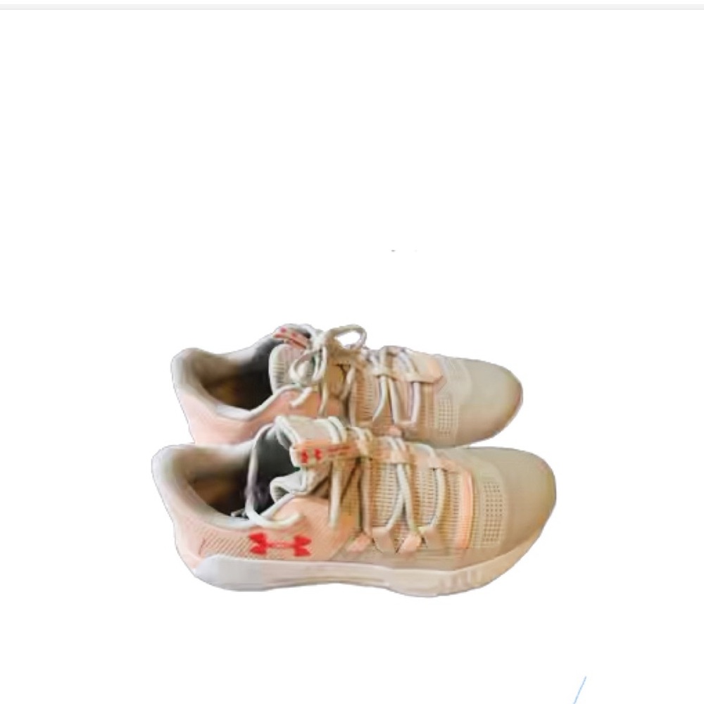 Under Armour Cream and Pink Volleyball/Basketball Shoes